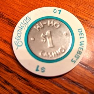 Claridge Hi Ho Hotel $1 Casino Chip Atlantic City New Jersey NJ Del Webb